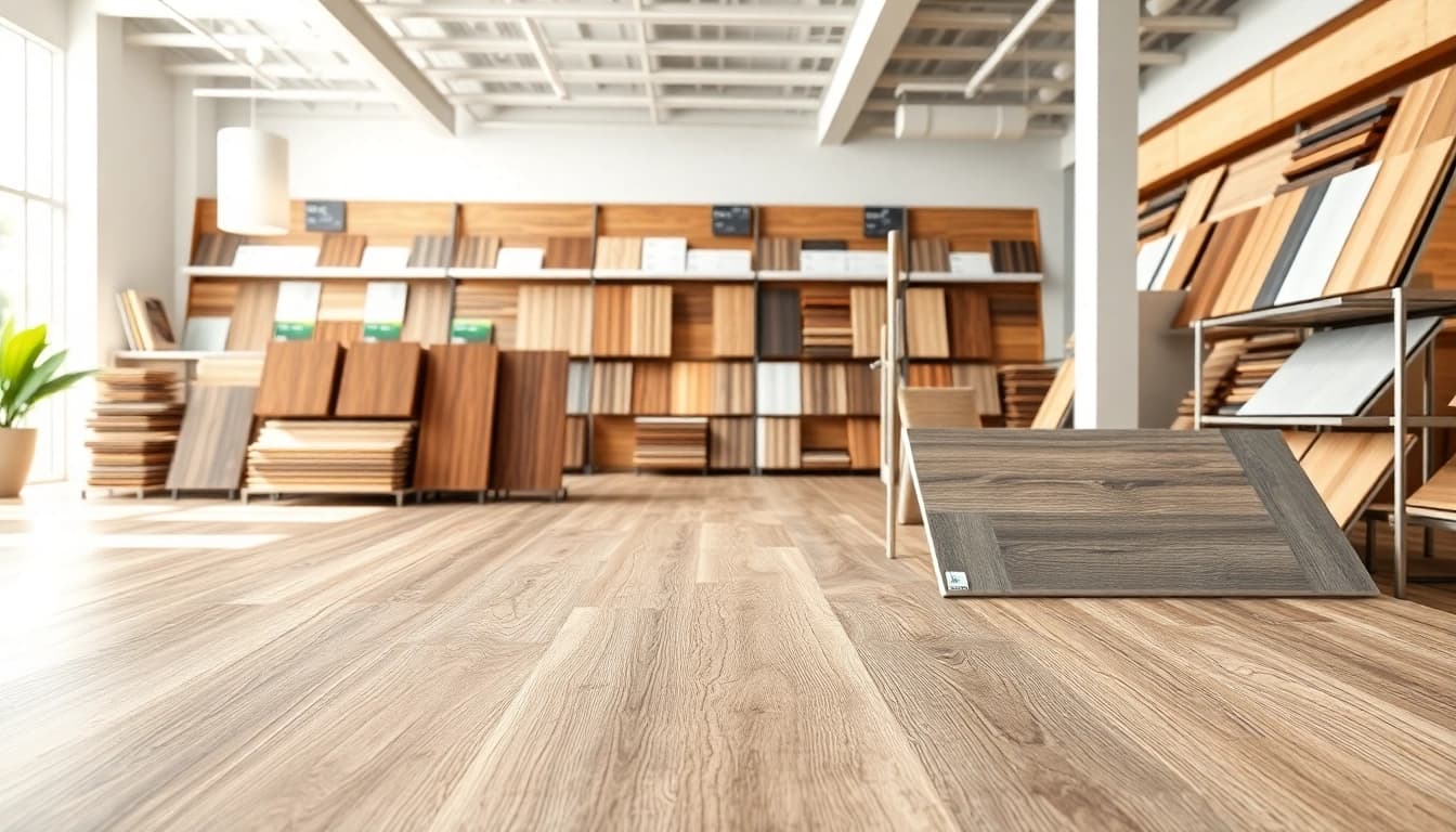 Shop for quality vinyl flooring at flooring stores near me, showcasing vibrant samples.