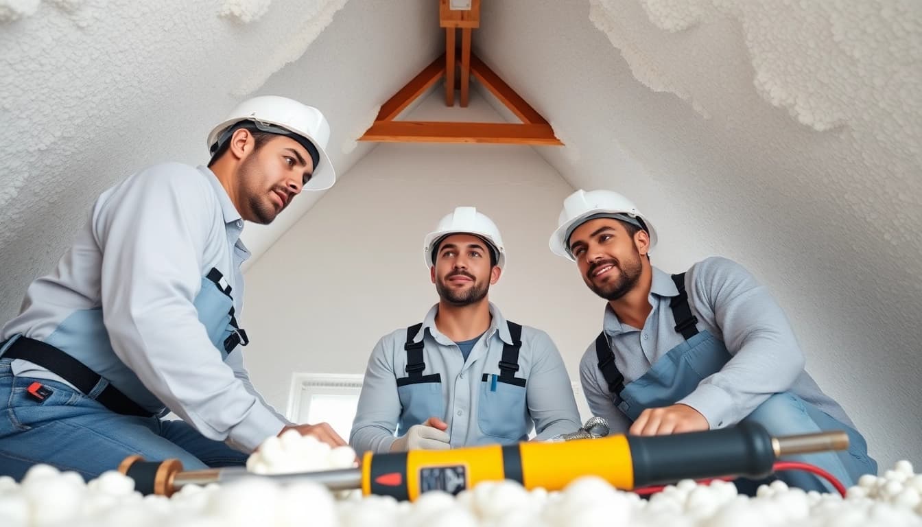 Expert spray foam removal contractors assessing attic conditions for safe removal procedures.