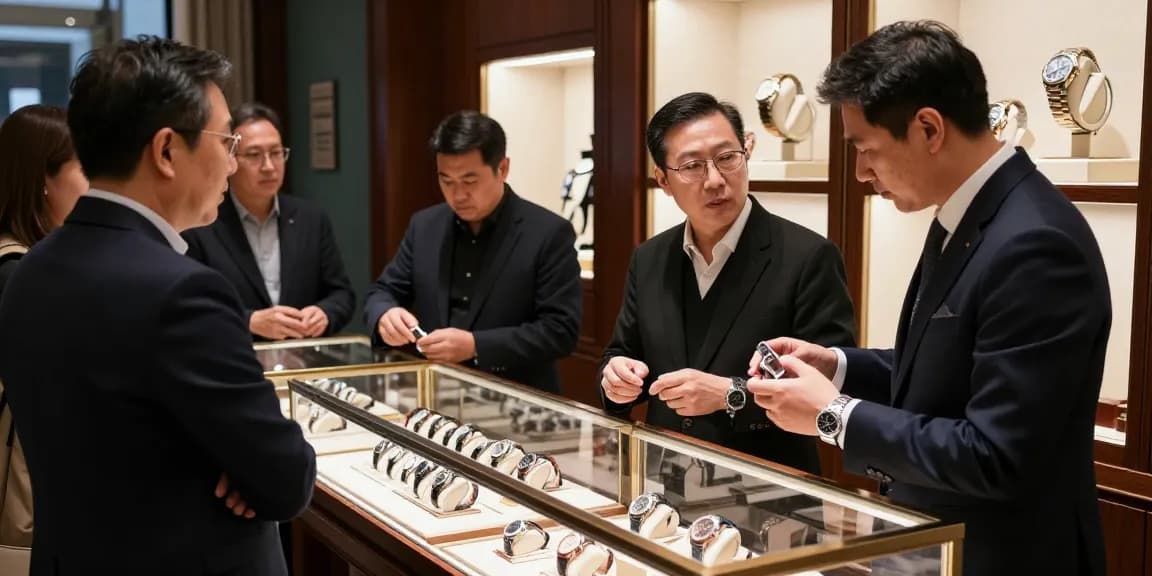 Exploring stunning clone watches in an upscale setting, showcasing luxury craftsmanship.