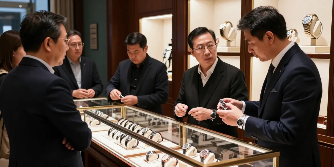 Exploring stunning clone watches in an upscale setting, showcasing luxury craftsmanship.