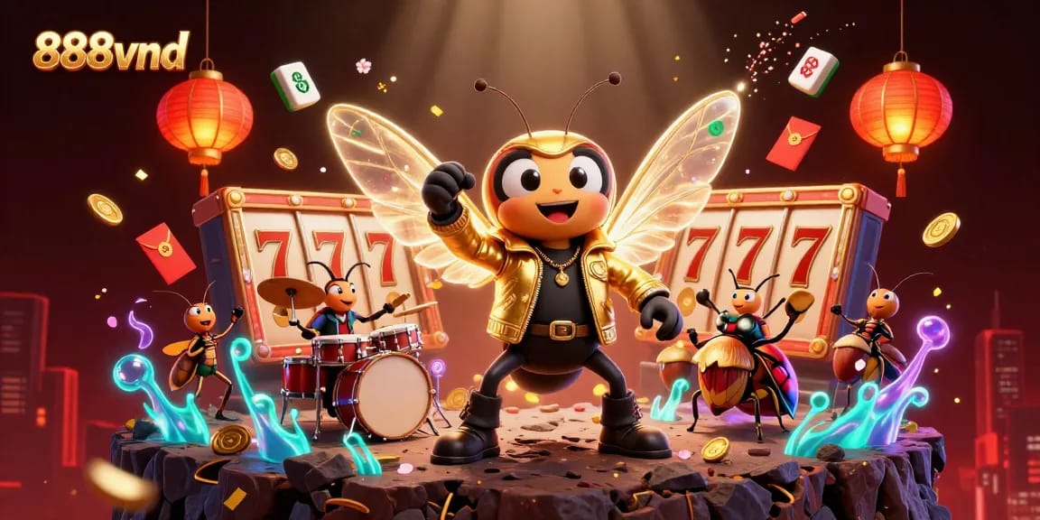 Experience the dynamic allure of 888vnd with vibrant 3D casino characters and exciting game elements.