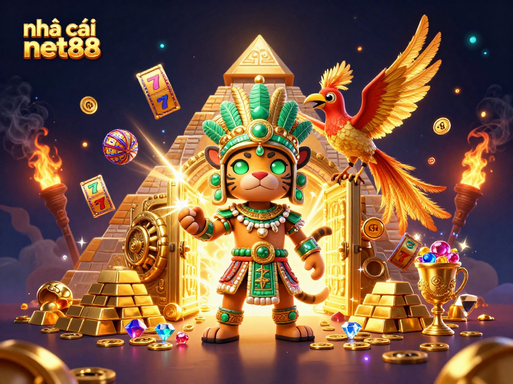 Experience thrilling moments with nhà cái net88 as a Mayan jaguar priest unveils treasures in this vibrant casino scene.