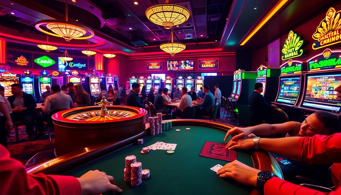 Experience the excitement at a bustling poker table featuring Link FB88 for thrilling online gambling access.