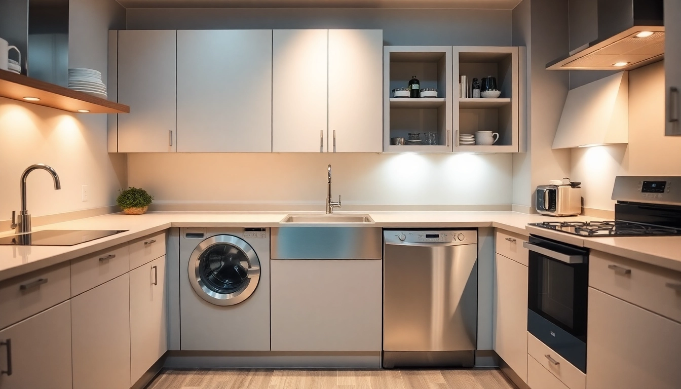 Built-in appliances уреди за вграждане enhancing a modern kitchen's functionality and style.