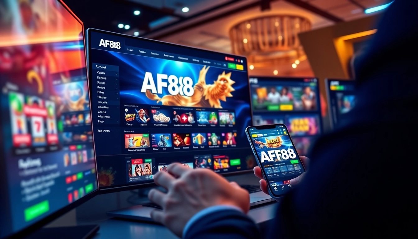Engaging AF88.com betting platform interface showcasing various gaming options.