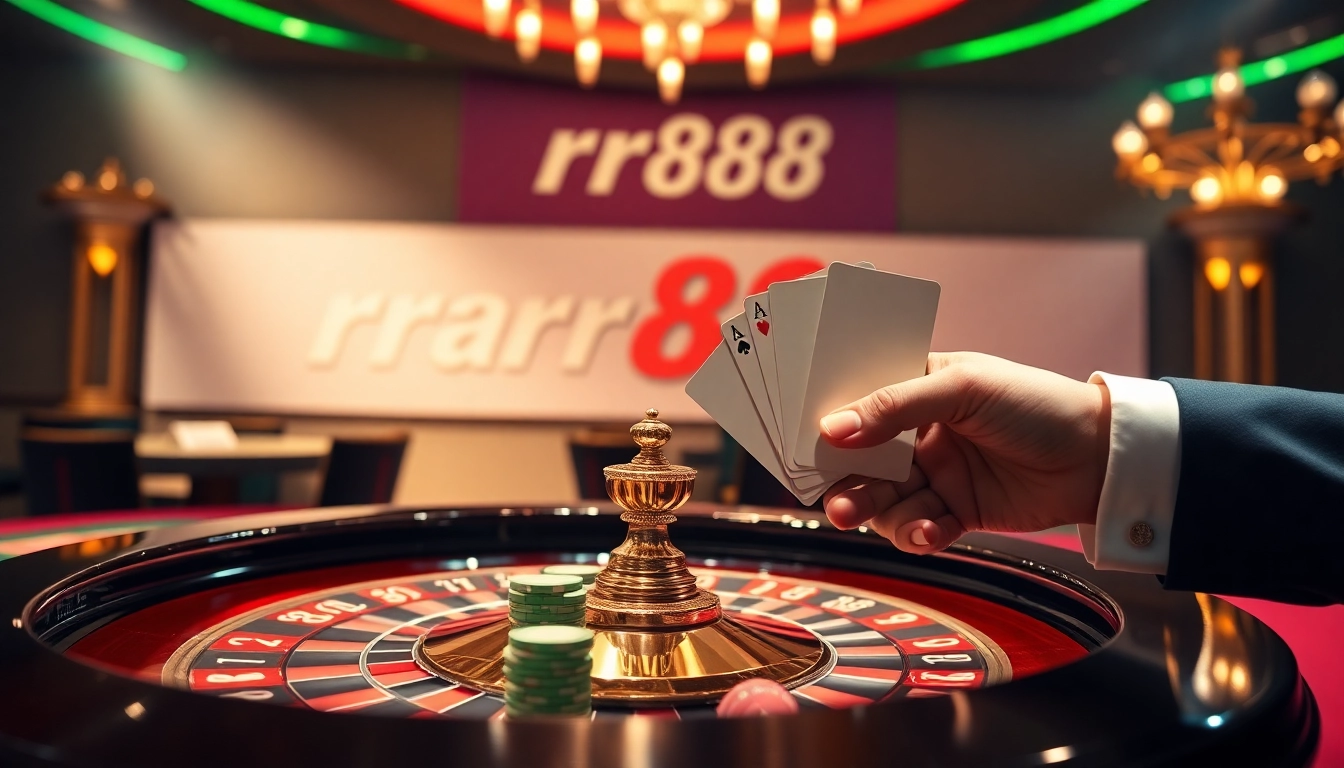 Place your bets at rr88 while engaging in an exhilarating game of roulette with luxurious chips.