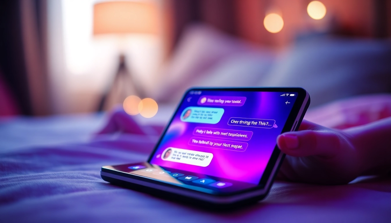 Engaging AI sex chat displayed on a modern digital interface, showcasing vibrant conversation.