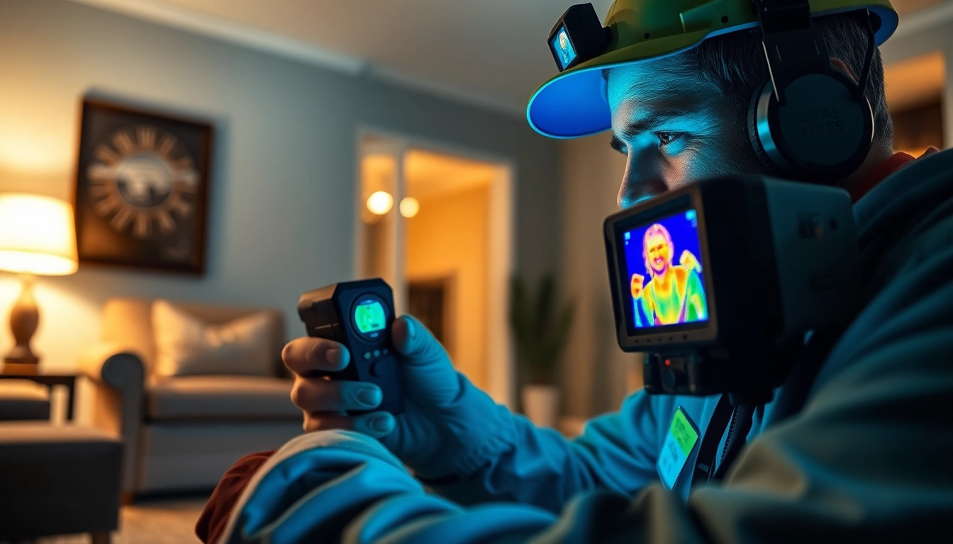 Expert technician conducting underground leak detection with advanced thermal imaging technology.