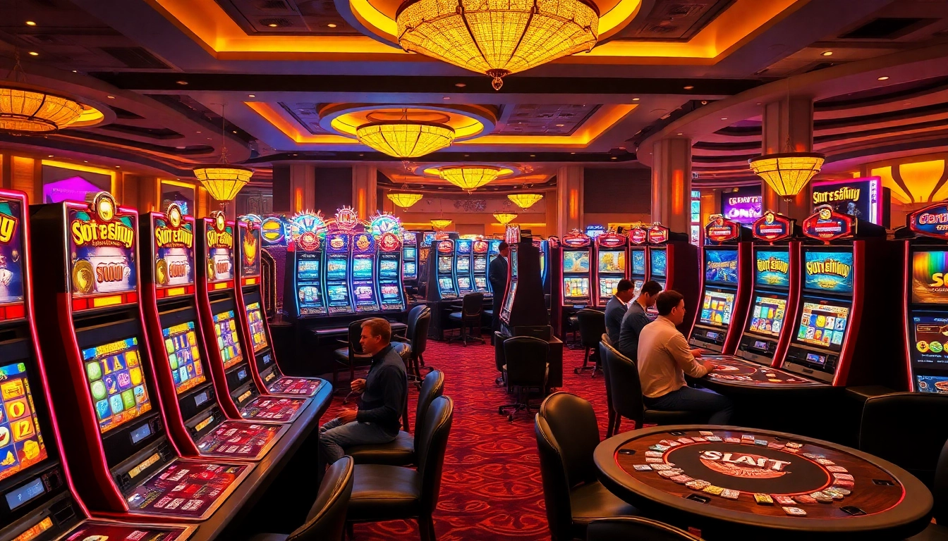 Engaging in thrilling gameplay with Slot Online Terpercaya at vibrant casino tables.