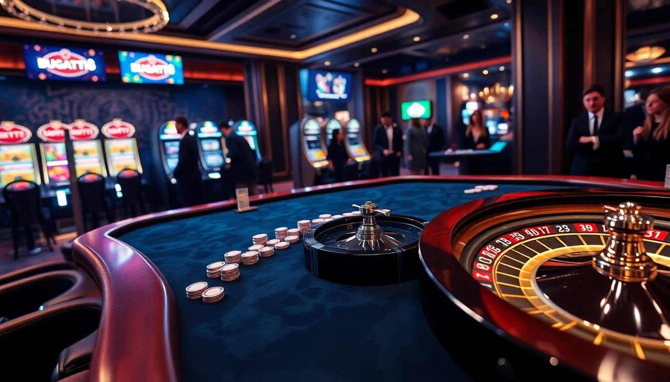 Experience the luxury of Bugatti8 at an elite casino table while placing bets.