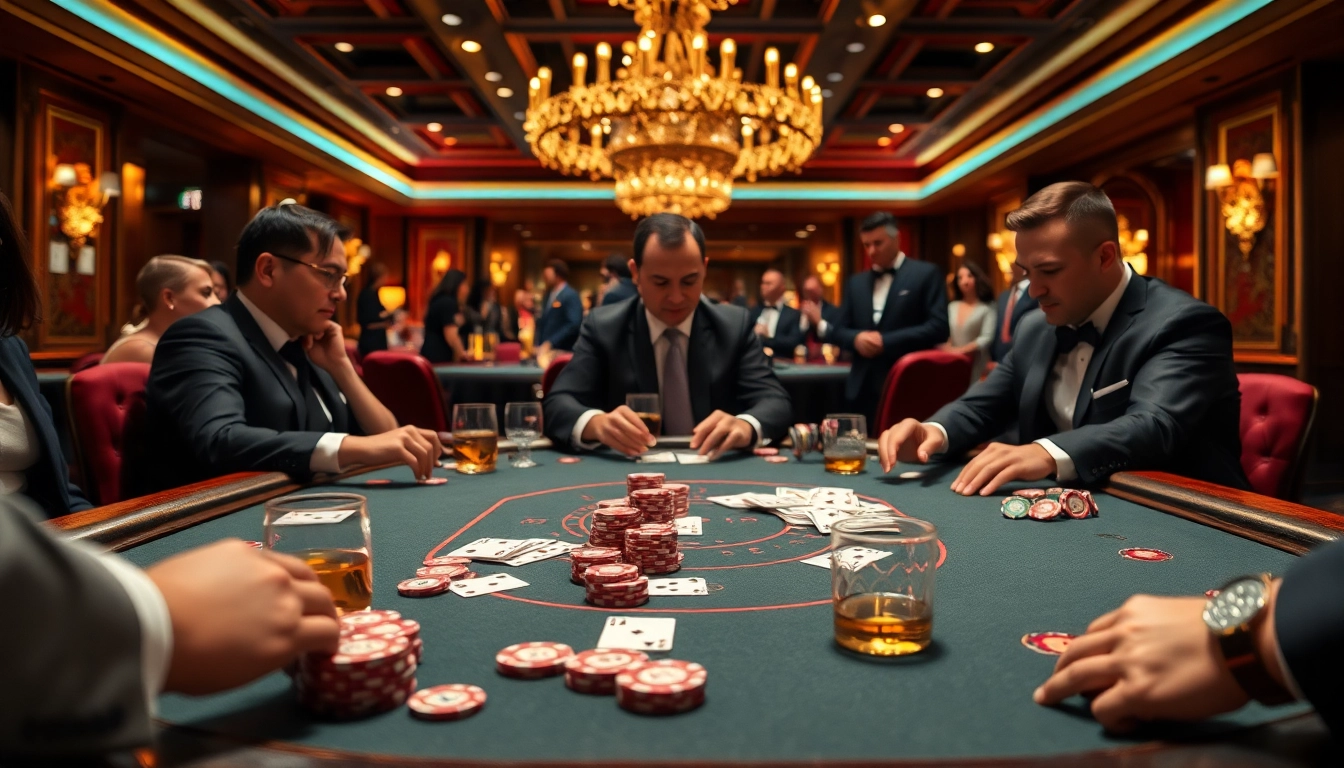 Experience the thrill of 888b online with luxury poker tables and vibrant gaming elements.