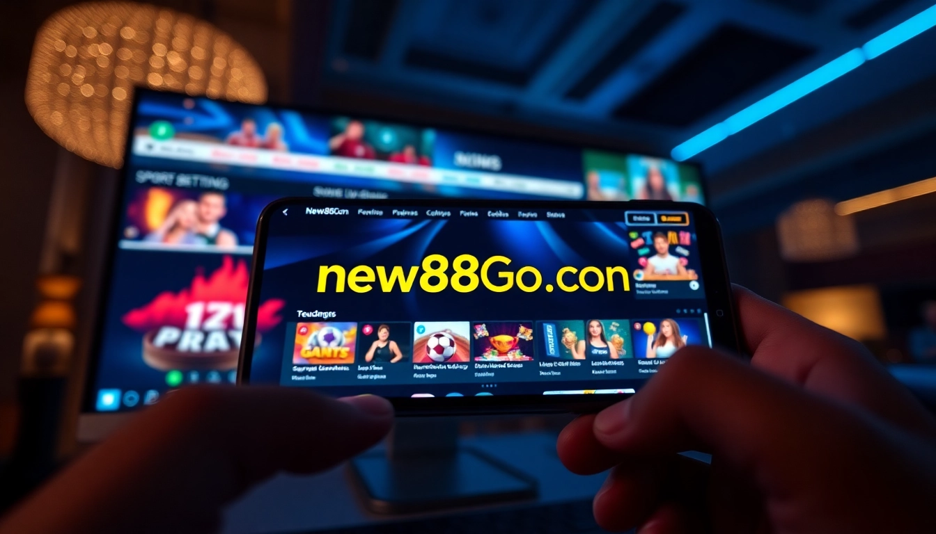 Engaging online betting interface with new88go.com showcasing exciting gaming options
