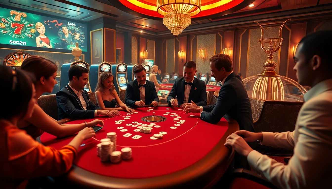 Experience the thrill of j88 trang chủ at a luxurious casino with poker chips and cards in play.