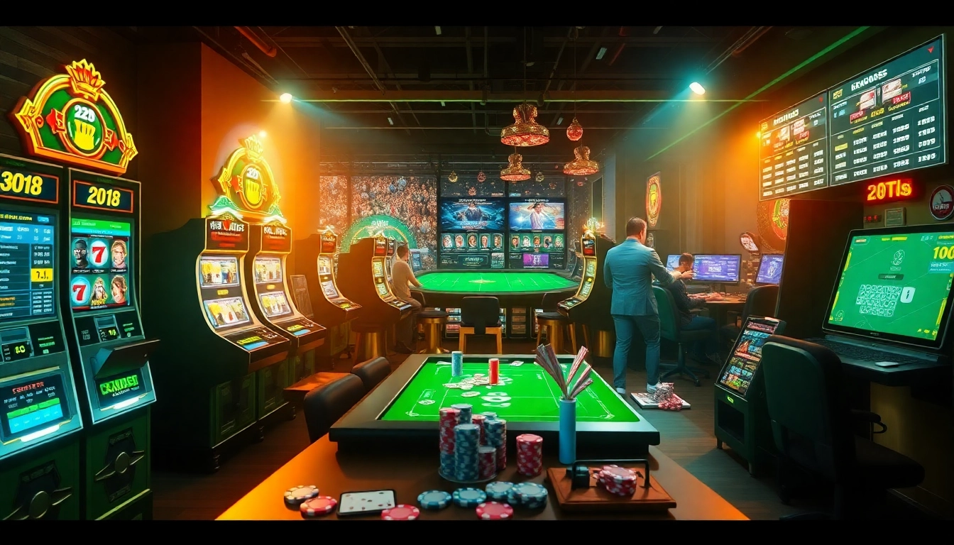 Exciting online gambling scene at thabethome.com featuring vibrant gaming elements and modern technology.