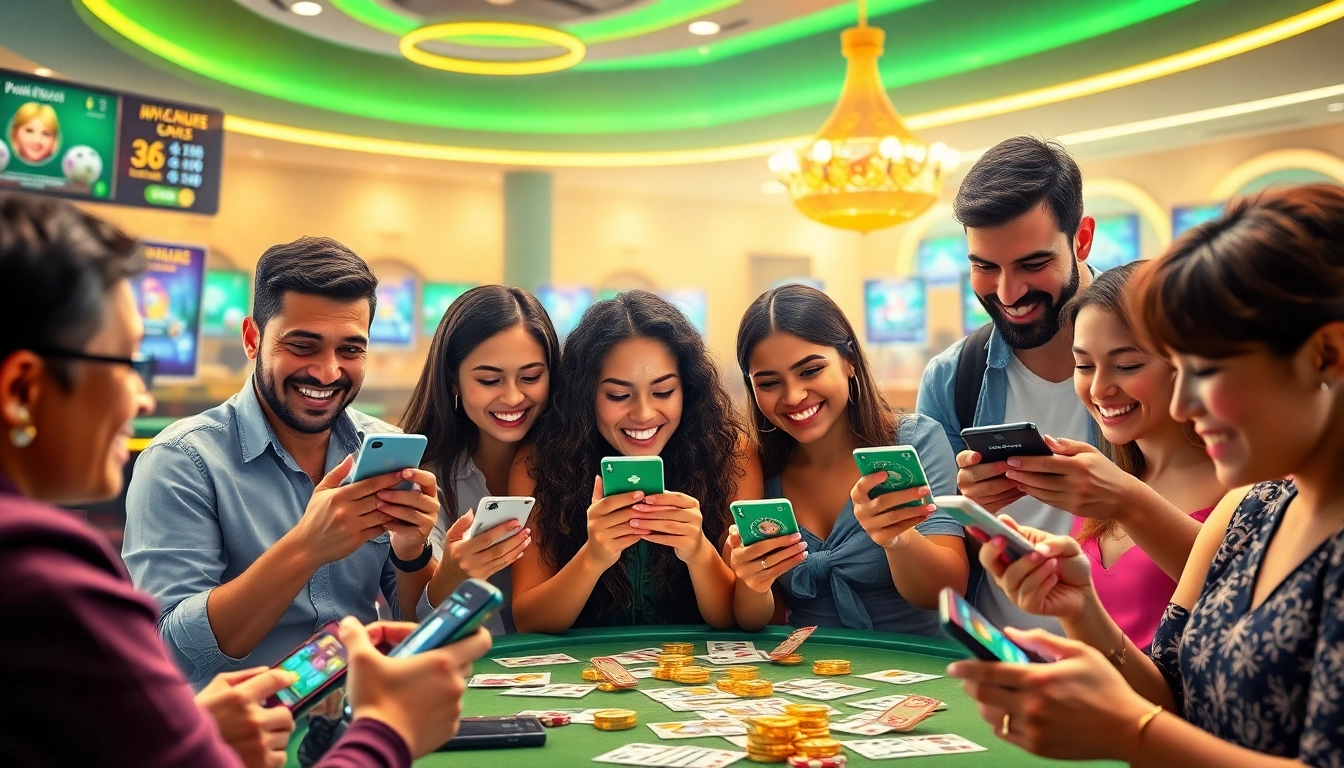 Engaging players enjoying online card games at topgamebaidoithuong.mx, showcasing excitement and community.