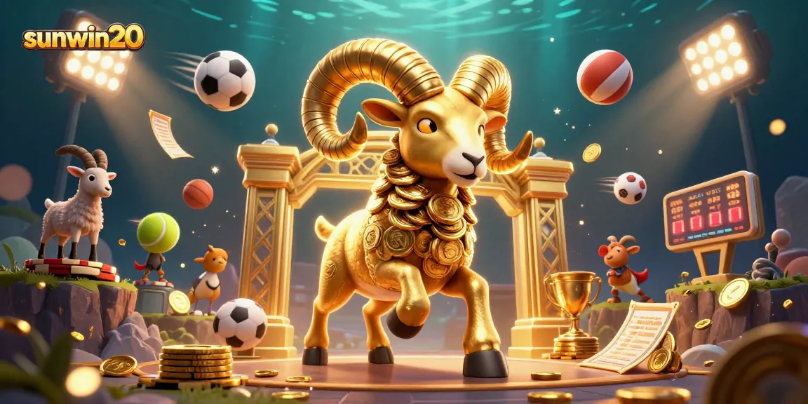 Experience the excitement of sports betting with sunwin20 in a vibrant 3D casino illustration.